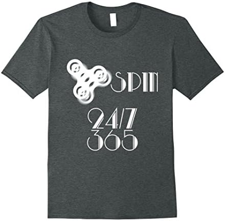 Mens Spin 24/7 Fidget Spinner Gear T-Shirt 2XL Dark Heather