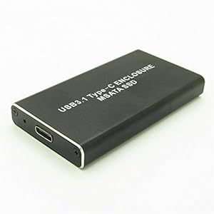 USB 3.1 Tool-Free Pxyelec USB C USB3.1 Type C naar 50mm mSATA PCI-E Solid State Disk SSD-behuizing Zwart