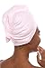 Texere Women's Viscose from Bamboo and Cotton Terry Hair Towel - Lightweight, Absorbent Fast Drying Hair Wrap for Anti Frizz and Anti Breakage (Tya, Barely Pink, U)