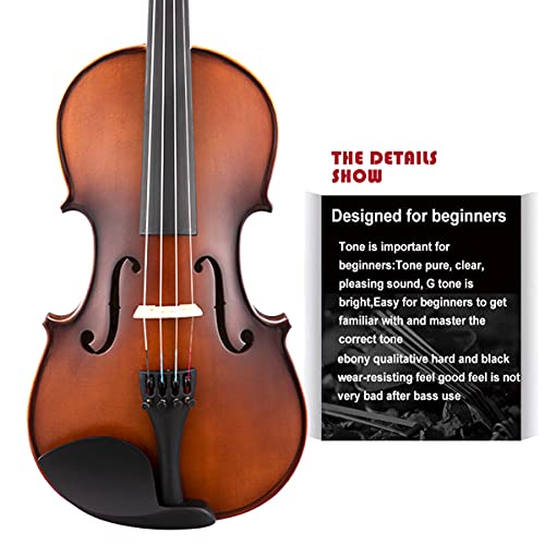 Aliyes Solid Wood Violin Designed for Beginners/Students with Hard Case