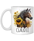 Horse Sunflower Personalized Coffee Mug, Custom