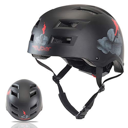 Flybar Dual Certified CPSC Multi Sport Kids and Adult Bike And Skateboard Adjustable Dial Helmet, S/M, Cloud Formations