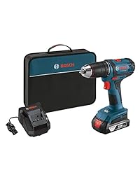 Bosch DDB181-02 Juego de taladros y conductores compactos de 1 2 de pulgada de iones de litio de 18 voltios con 2 baterías, cargador y bolsa de transporte