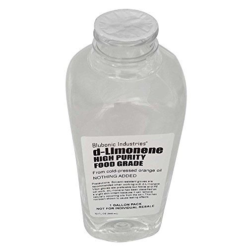 Blubonic Food Grade d-Limonene HP (Highest Purity) Orange Oil, Solvent, Medicinal, Cleaner, Degreaser, dLimonene (Gallon)