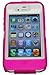 Iphone 4 4S Body Armor Defender - Comparable to Otterbox Defender + 1pc 3ft Data Cable (Pink on White)