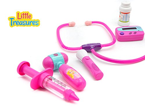 Doctor Set - a medical toy set for kids who are 3 plus, play parts include; electronic stethoscope, thermometer and pager, bandages, syringe, scissors and tweezers and medical writing board with ID