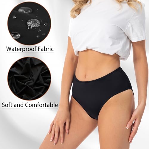 DONGTATA Menstrual Bikini Panties Waterproof Seamless Anti Leak Comfortable for Swimming Pool Beach Women and Teens - Black