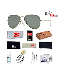 Ray-Ban RB3025 Aviator - Gafas de sol de metal grandes para hombre y mujer con accesorios de lujo