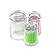Richboom 3 Connected Compartments 100% Acrylic Cotton Bud and Ball Holder - Cosmetic Storage Makeup Organizer - Bath Accessory