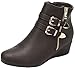 Dream Pairs New Women's GHILE Fashion Double Buckle Side Zipper Platform Wedge Heel Shoes Booties