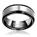 TGNEL Tungsten Rings for Men 8mm Engagement Wedding Bands Black Silver Brushed Matte Comfort Fit