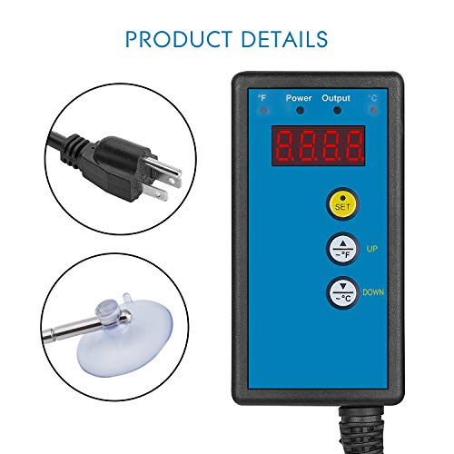 CDMALL Digital Heat Mat Thermostat Temperature Controller 68-108 ºF for Seed Germination, Reptiles,Rooting, Fermentation and Brewing - Thumbnail 2