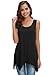 AIDIER Tank Tops for Women Loose Sleeveless Tunic Soft Stretchy Casual Flowy Shirt Black XL