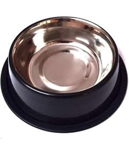 Truvic Stainless Steel Dog Food Bowl, Standard Size (Multicolour)