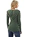 PattyBoutik Women's Raglan Lace Up Shoulder Hoodie (Heather Green S)