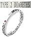 Type 2 Diabetes Medical Alert 316L Stainless Steel Link Unisex Bracelet, 8 Inches