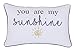 YugTex You are My Sunshine Cotton Embroidered Lumbar Decorative Accent Throw Pillowcase - Daughter's Room Decor - 12x18 Inches, Ivory