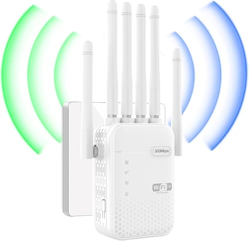 2026 New WiFi Repeater 6 Powerful WiFi Amplifier, WiFi Signal Amplifier, Long Range WiFi Repeater, 6 Antennas, 2 LAN Ports, Coverage Up to 11800Sq. for Offices and Homes, Easy Installation