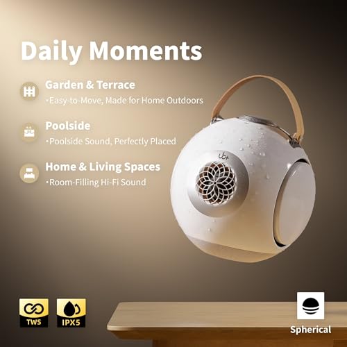UB+ dB1 doubleBASS Bluetooth Speaker, Hi-Fi, Deep Bass, Waterproof, Portable, Wireless, 40W, 20H Playtime, Long Battery, IPX5, Bluetooth 5.3, EQ, TWS, Type-C, AUX, Support for stands(Glossy White)