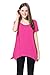 LARACE Short Sleeve Shirts for Womens Plus Size Tops Casual Summer Clothes Asymmetrical Tunic Blouses(Fushia 1X)