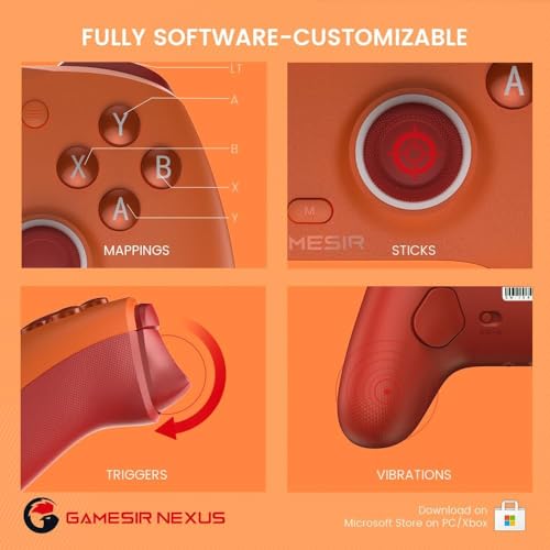 GameSir G7 SE Controle com Fio para PC, Xbox One, Xbox Series X|S, Gamepad para Jogos Plug and Play (Laranja)