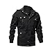 Buytop Men's Hooded Cotton Jacket Casual Military Windbreaker Jacket Cotton Trucker Outerwear