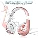WXY Bluetooth Headphones Over Ear, Foldable Wireless Wired Bluetooth 4.2 Headphones Microphone, on Headsets Volume Control Kids Women in Cell Phones iPhone TV PC, Rose Gold
