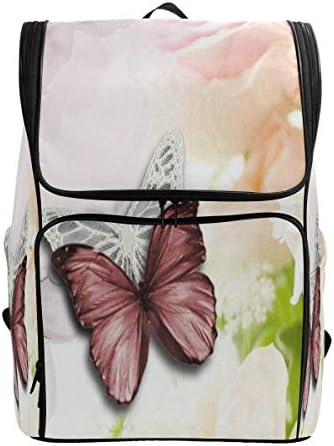 Laptop BackpackButterfly And FlowerSprot Backpack for Women Big Carry On Back Pack