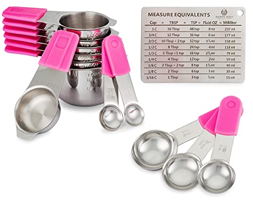 Magnetic Measuring Cups And Measuring Spoons Set - Metal Stainless ...