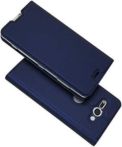 Sony Xperia XZ2 Compact Case, The Grafu Premium Leather Shockproof Wallet Cover with Kickstand and ID&Credit Card Pockets for Sony Xperia XZ2 Compact, Blue