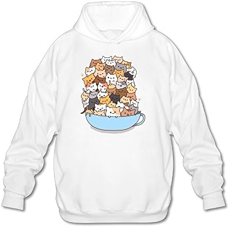 Cats Group Party Cup Crowded Cartoon Men's Novelty Hooded Sweatshirt Swag Pullover Hoodies Unisex