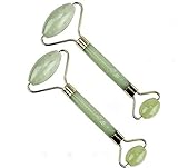2 Pack Jade Roller Facial Massager, Double Face Neck Eye Healing Massage, Natural Weight Loss Stone Therapy Anti Aging Massager, Fat Loss Slimming Tool Beauty Skin Rollers