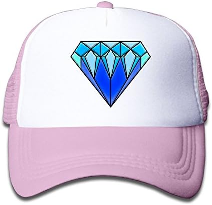 Diamond Mesh Hat Trucker Style Outdoor Sports Baseball Cap With Adjustable Snapback Strap For Kid's Pink One Size