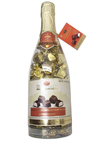 DELAFAILLE CHAMPAGNE TRUFFLES FILLED DARK CHOCOLATES Gift Bottle Net Weight 19.40 OZ