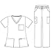 Dagacci Medical Uniform Woman and Man Scrub Set Unisex Medical Scrub Top and Pant, CEIL BLUE, XS