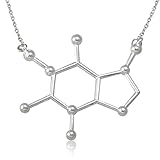 FUNRUN Womens Mens Caffeine Pendant,Chemistry Molecule Necklace