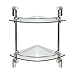 MODONA Double Corner Glass Shelf with Rail – Polished Chrome – Oval Series - 5 Year Warrantee