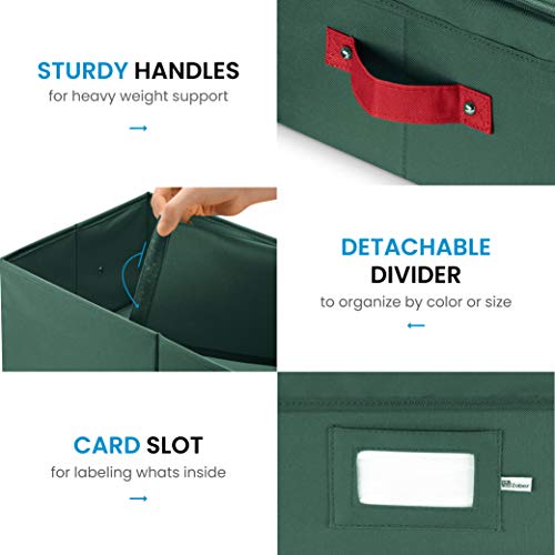 image for ZOBER Underbed Christmas Ornament Storage Box With Lide - Sturdy 600D 