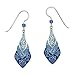 Adajio Lake Blue and Imitation Rhodium Three-part Necktie Shapes Earrings