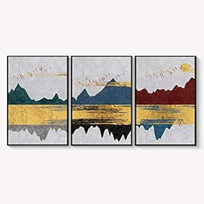 Framed Canvas Wall Art for Living Room, Bedroom Abstract Landscape Dream Place Canvas Prints for Home Decoration Ready to Hanging - 16"x24"x3 Panels