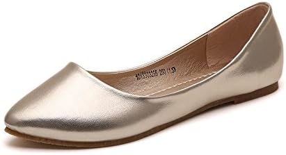 IF FEEL Women's Casual Pointy Toe Soft Solids Ballet Flat Shoes