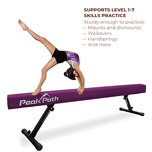 Peakpath 8FT Adjustable&Foldable Gymnastics Balance Beam,Home Gym Equipment,Easy Assembling and