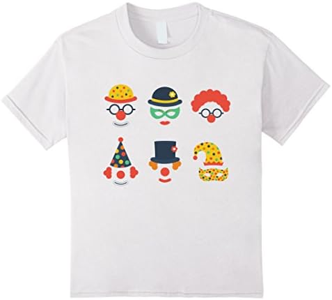 Kids Funny Cute Colorful Clown Circus Collection T-shirt 4 White