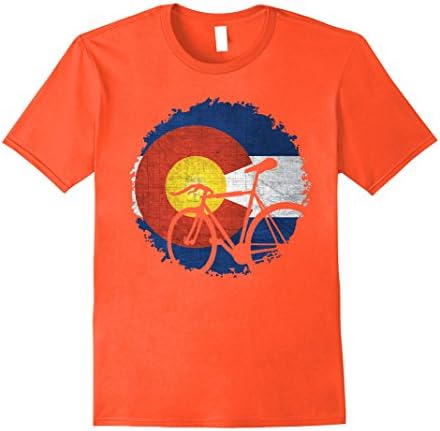 Mens Fixie Colorado Cycling Bicycle T-shirt Large Orange