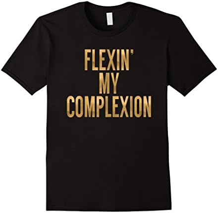 Mens Flexin My Complexion T-Shirt Faux Gold Foil 3XL Black