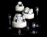 3 Tier Cascade Wedding Cake Stand with 3 Votive Candle Set (STYLE R305)