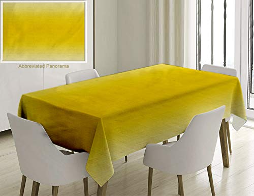 Nalagoo Unique Custom Cotton and Linen Blend Tablecloth Ombre Sun Kissed Summer Hot Beach Inspired Ombre Design Digital Printed Room Decorations YellowTablecovers for Rectangle Tables, 78 x 54 inches