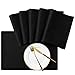 SyMax Table Placemats Linen Set of 6 Heat Resistant Fabric Table Mats Washable Table Runner for Dining Room,Party(Black, 6pcs)