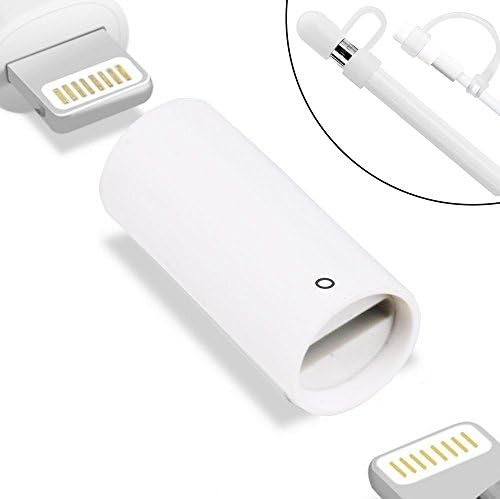 Lesen Tech Apple Pencil Charging Adapter, Portable Lightning Charging Cable Connector Female to Female Cable Convertor for Apple iPad Pro with Apple Pencil Cozy White (For Apple Pencil, White-1 set)