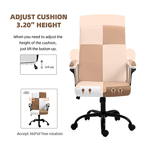 SEATZONE High Back Home Office Desk Chair, PU Leather Computer Desk